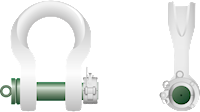 P-6065 Green Pin Locking Clamp ROV Sling Shackle Product Render 6